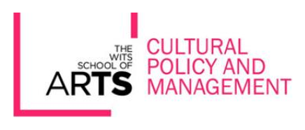 Wits School of Arts — Cultural Policy and Management